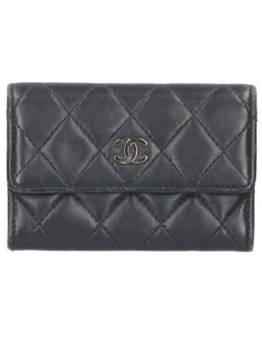 Chanel CC Logo Lambskin Card Case